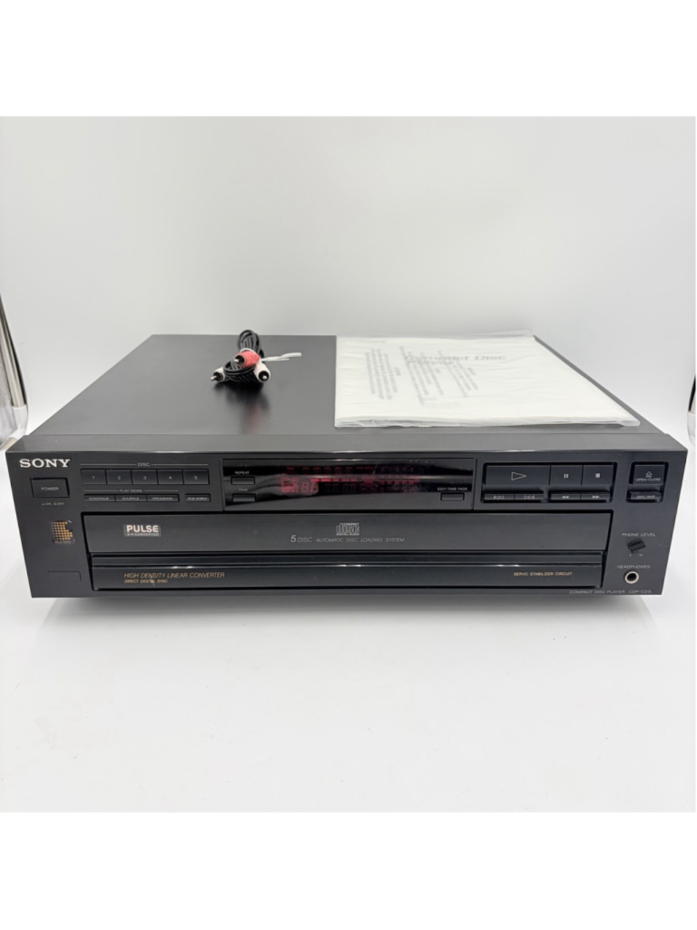 Sony CDP-C215 5 Disc Carousel CD Player High Density Linear Converter Test/Works